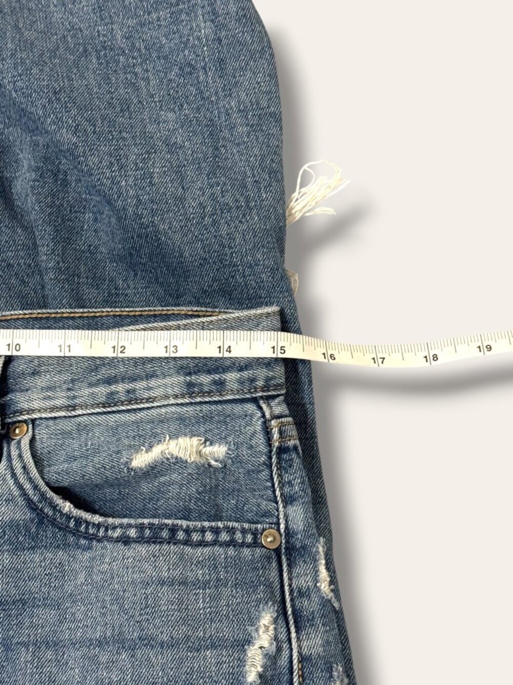 JBD Jeans Womens 28 Light Wash Distressed Ripped Straight Leg Frayed Hem Denim - Picture 10 of 10